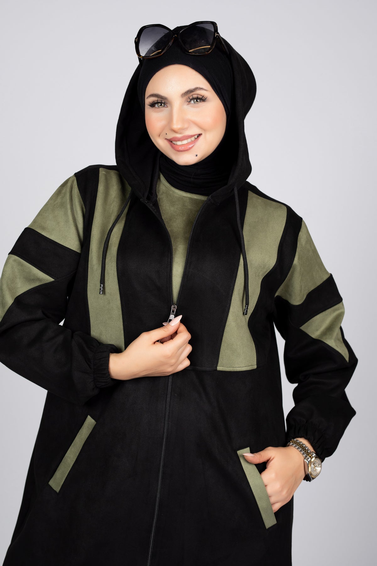 ترينج سوت سويد سكوبا بجاكيت طويل للمحجبات