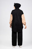 Two-tone suede scuba modest suit