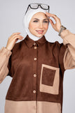 Two-tone suede scuba modest suit