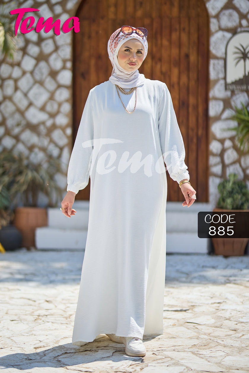 Long-sleeve basic modest dress