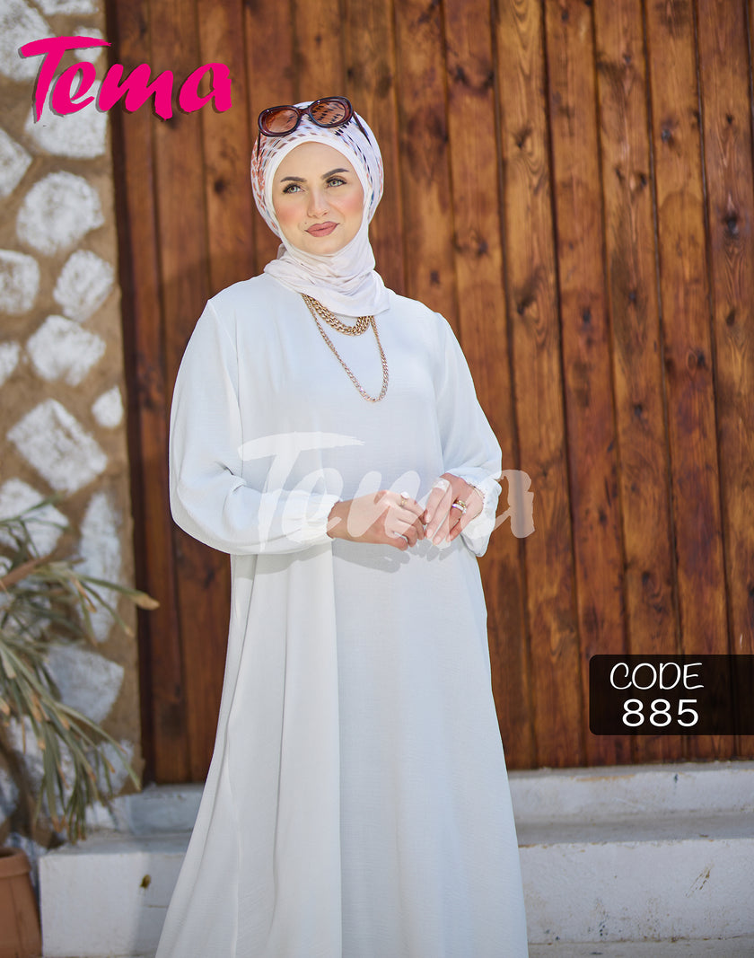 Long-sleeve basic modest dress