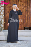 Long-sleeve basic modest dress