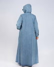 Long button-down denim dress for hijabis