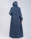 Long button-down denim dress for hijabis