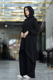 Modest suit with long top and wide pants