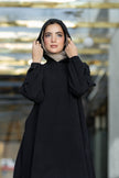 Modest suit with long top and wide pants