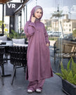 سوت سويد سكوبا مضلع للمحجبات بسويت شيرت طويل لون كشمير موف
