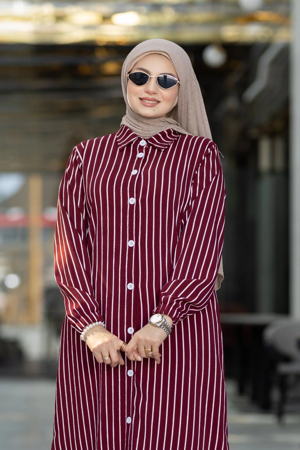 Long striped shirt for hijabis