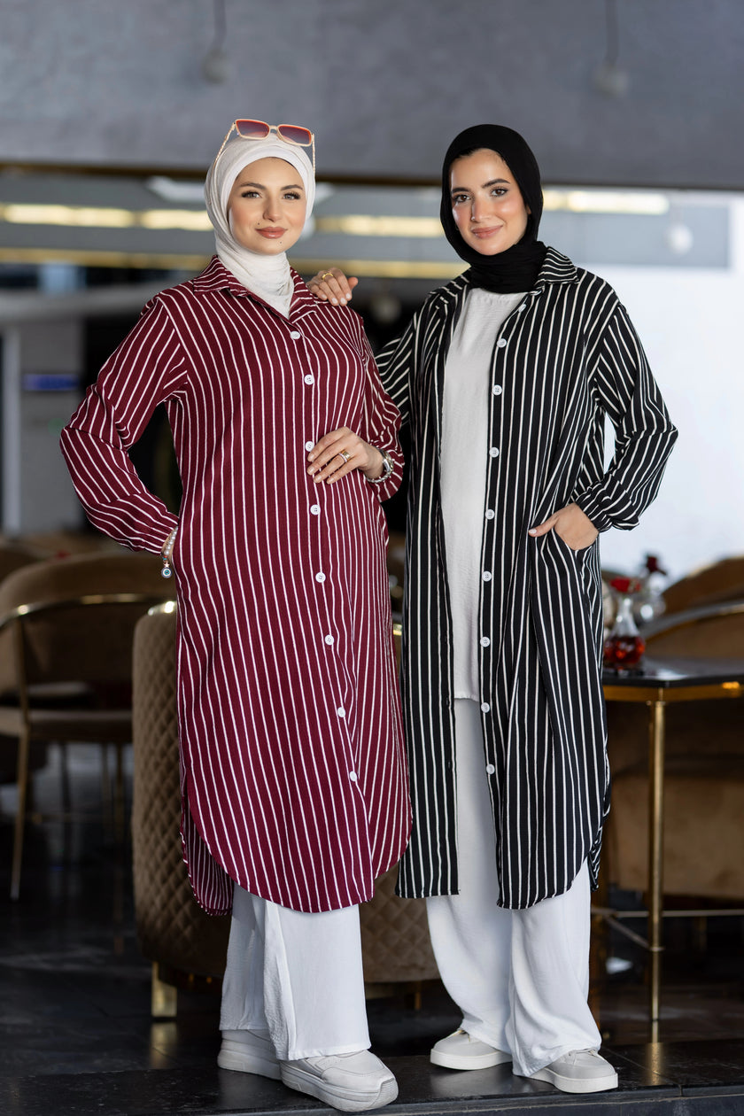 Long striped shirt for hijabis