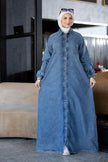 Long summer denim dress for hijabis