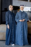Long summer denim dress for hijabis