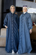 Long summer denim dress for hijabis