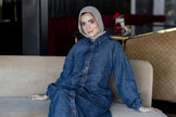 Long summer denim dress for hijabis