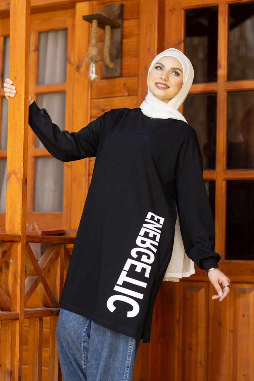 تيشيرت بيزك طويل للمحجبات