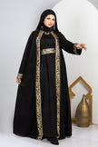 Ramadan kaftan with belt and gold embroidery