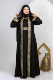 Ramadan kaftan with belt and gold embroidery