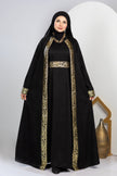 Ramadan kaftan with belt and gold embroidery
