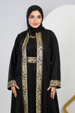 Ramadan kaftan with belt and gold embroidery