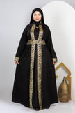 Ramadan kaftan with belt and gold embroidery
