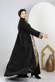 Ramadan kaftan with belt and gold embroidery