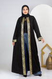 Ramadan kaftan with belt and gold embroidery