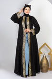 Ramadan kaftan with belt and gold embroidery