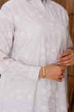 Long printed poplin shirt