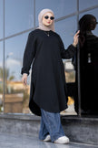 Long melton sweatshirt for hijabis