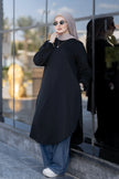 Long melton sweatshirt for hijabis