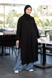 Long summer shirt for hijabis in black
