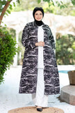 Modest suit, printed shirt and pants in black