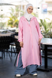 Long summer shirt for hijabis in pink